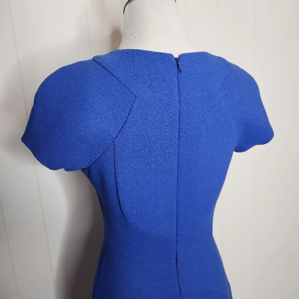 Black Halo Cobalt Blue Fitted Sheath Dress - Picture 7 of 8